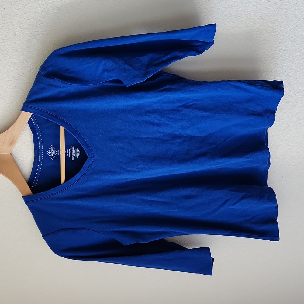 St John's Bay blue Essential tee Size petite small 100% cotton everyday basic